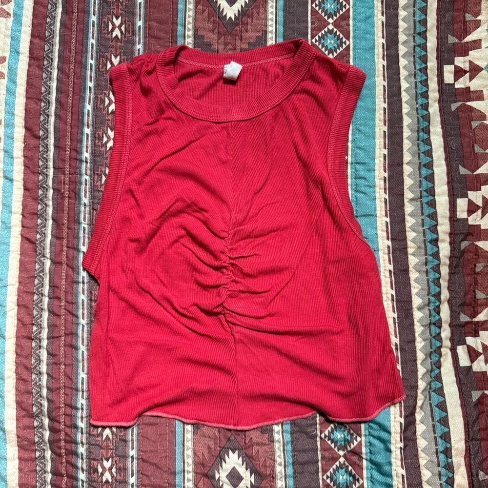 Free people red crop top size XS